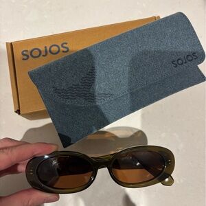 Sojos Women's Oval Sunglasses - Olive Green